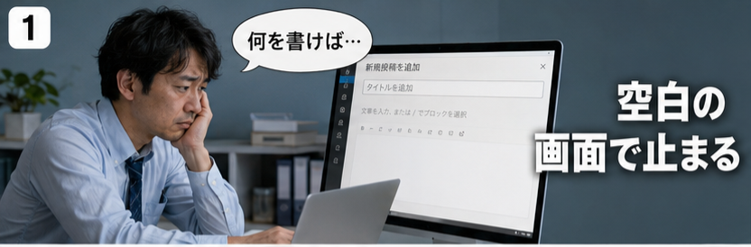 空白の画面で止まる